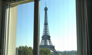 Person washing a large window